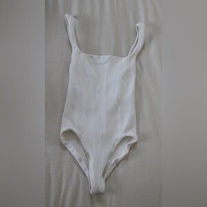 Hunza G White Ribbed Swimsuit